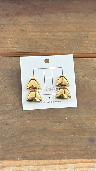 Golden Tiered Dome Earrings