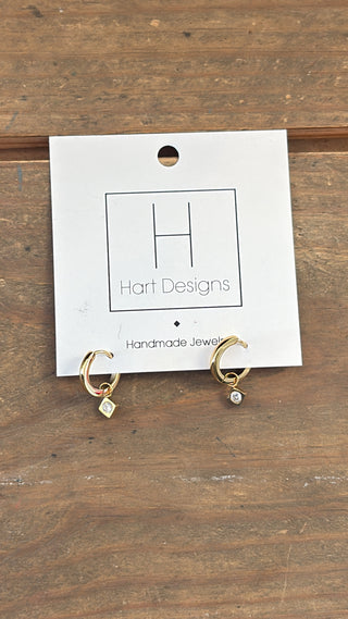 Golden Charm Huggie Earrings