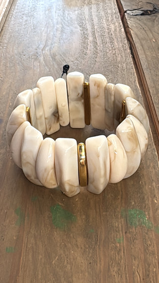 Ivory Stone Stretch Bracelet