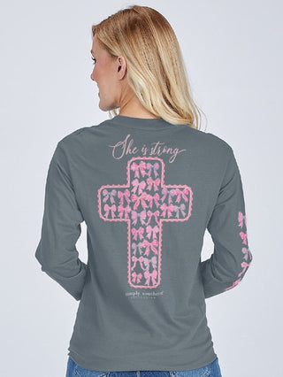 Simply Southern She is Strong Graphic Long Sleeve Tee