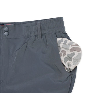Burlebo Everyday Short - River Rock Grey - Classic Deer Camo Pocket 5.5"