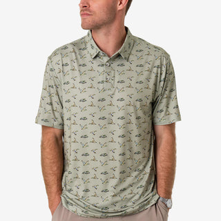 Burlebo Performance Polo - Flying Ducks - Green