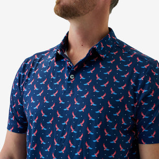Burlebo Performance Polo - USA Eagle - Navy