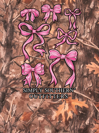 Simply Southern Pink Camo Bows Graphic Tee