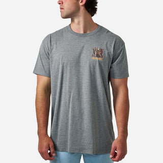 Burlebo Short Sleeve Tee - Camo Duck Dogs - Dark Heather Grey