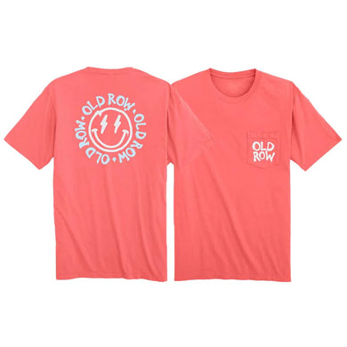 Old Row Smiley 2.0 Pocket Tee Coral