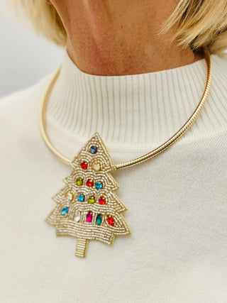 Christmas Tree Collar Necklace