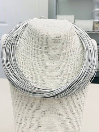 Multi Strand Silver Statement Necklace