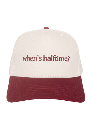 When's Halftime? Two-Toned Vintage Hat: Maroon and Tan