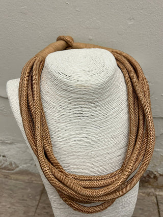 Slub 8-Strand Necklace Tan