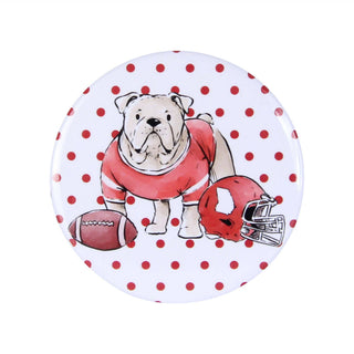Bulldog Polka Dot Button Pin