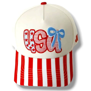 USA Bow Stripe Hat
