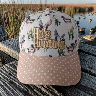 “He’s Hunting” Duck Print Cap