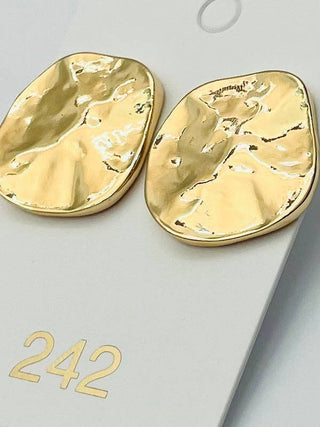 Golden Horizon Hammered Stud Earrings