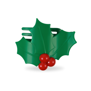 Flat Round Hair Clip | Medium | Holly Leaves