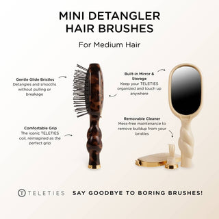 Teleties Mini Detangler Brush for Medium Hair - Tortoise