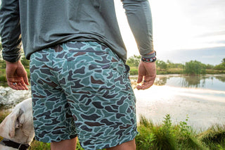 Burlebo Everyday Shorts - Retro Duck Camo - Grey Pockets