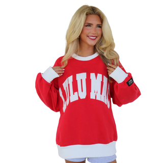 Lulu Max Color Block Sweatshirt Red/White