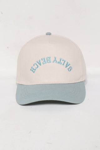 SALTY BEACH Upside Down embroidery in Two Tone Baseball Hat