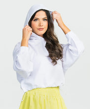 Southern Shirt Company Womens Hybrid Cropped Hoodie in Bright White