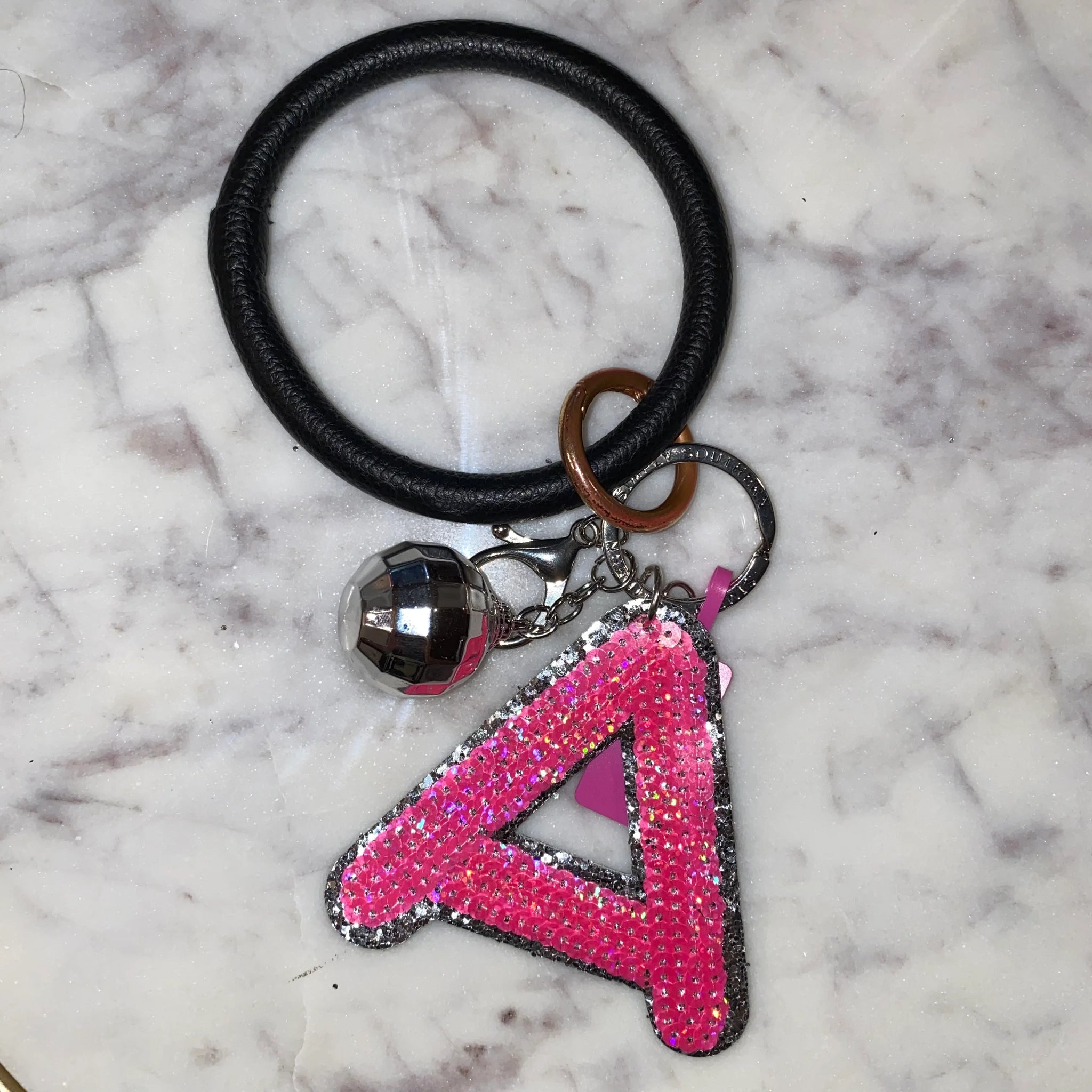 Simply Southern Varsity Keychain with Pink Initial - K