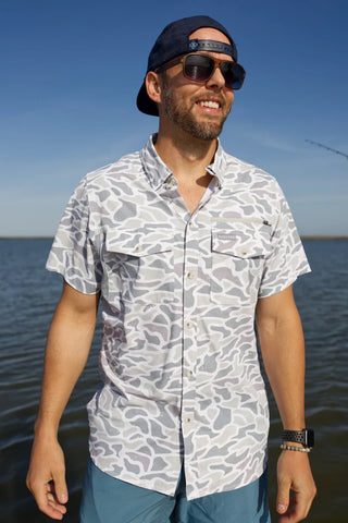 Burlebo Performance Fishing Shirt - White Camo