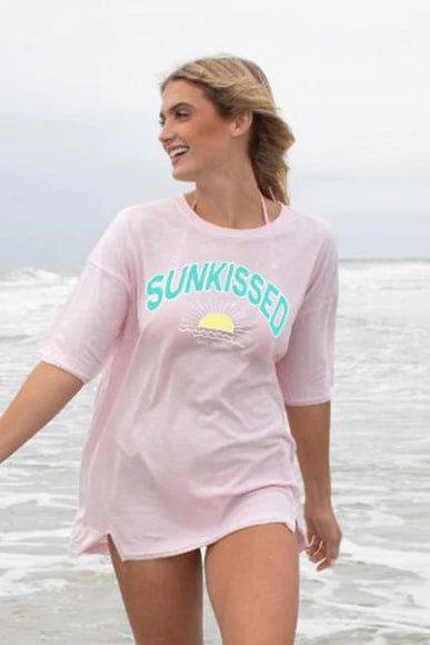 Simply Southern Boxy Sunkissed T-Shirt for Women in Pink