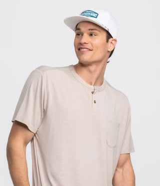 Southern Shirt Company Performance 5 Panel Snapback in Bright White