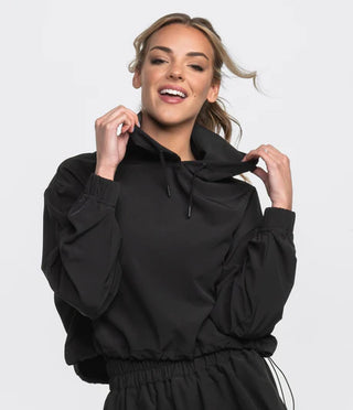 Southern Shirt Company Womens Hybrid Cropped Hoodie in Deep Space