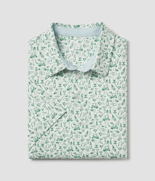 Southern Shirt Company Tapped In Printed Polo - Meadow