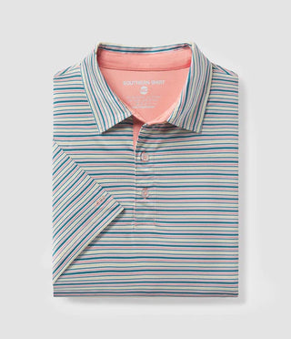 Southern Shirt Company Sawgrass Stripe Polo in Biscay Bay