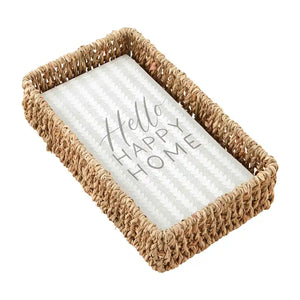 Mud Pie Hello Guest Towel and Basket Set