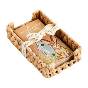 Mud Pie Welcome Easter Towel and Basket Set