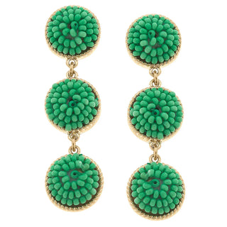 Ariel Beaded Linked Circle Drop Earrings (3 Colors)