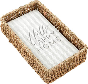 Mud Pie Welcome Guest Towel and Basket Set
