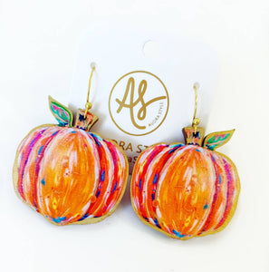 Fall Halloween Statement Earring Orange Pumpkin Earrings Final Sale