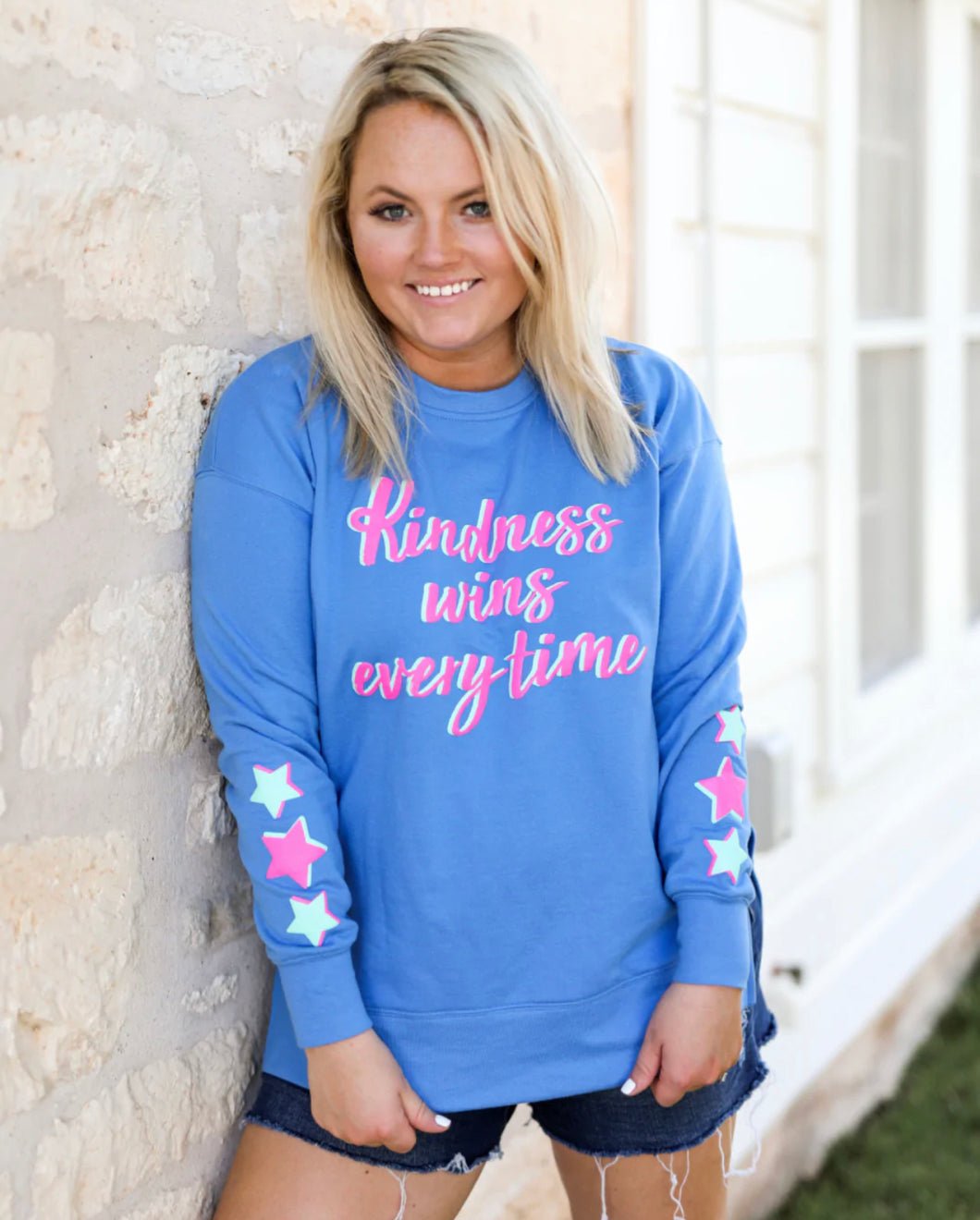 Kindness Wins Every Time Puff Print Sweatshirt
