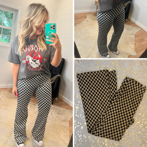 Checkered Flag Pull On Pants