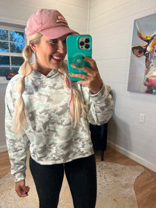 Simply Southern Cropped Hoodie in Camo