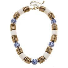 Lorelei Chinoiserie & Painted Wood Necklace in Ivory