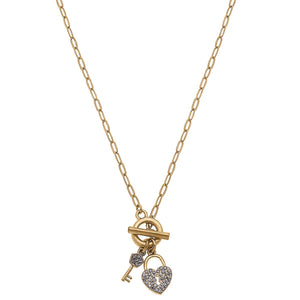Avril Pave Lock & Key T-Bar necklace