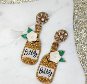 Bubbly Gold Champagne Earrings