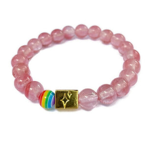 Autism Acceptance Beaded Bracelet in Pink