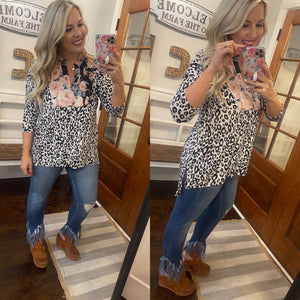Leopard Floral Top in Regular and Curvy